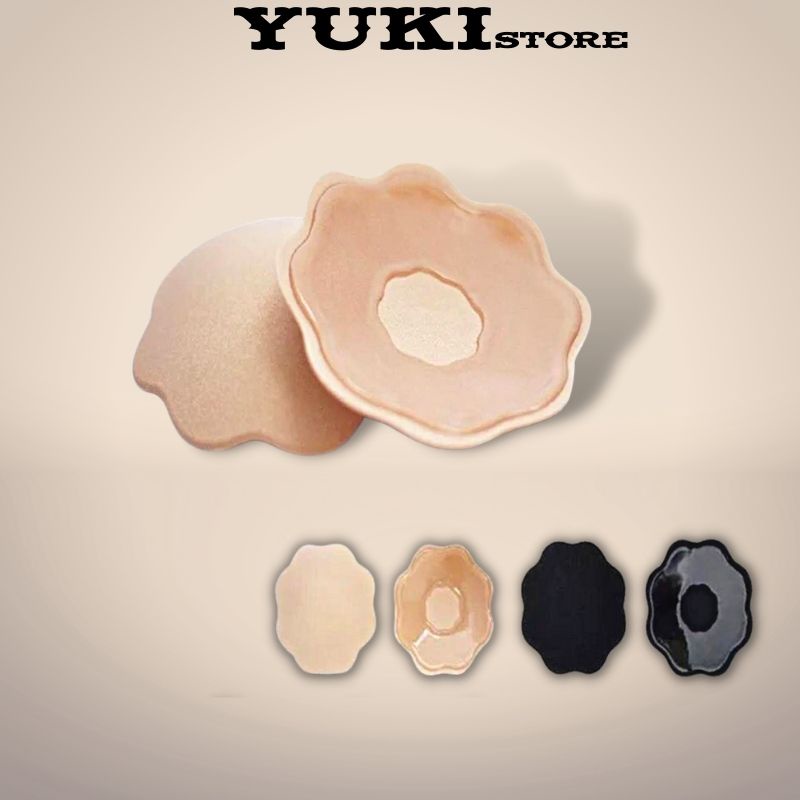 Miếng dán nhũ hoa vải su cao cấp mềm mại bên ngoài và mặt trong là keo dính silicon YUKI STORE 0130