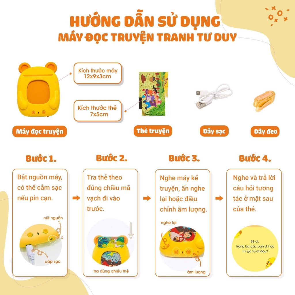 Máy đọc truyện, đồ chơi thẻ flashcard kể chuyện thông minh cho bé S-kids