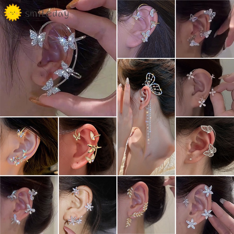 Khuyên tai nhiều mẫu đá pha lê phong cách Hàn Quốc