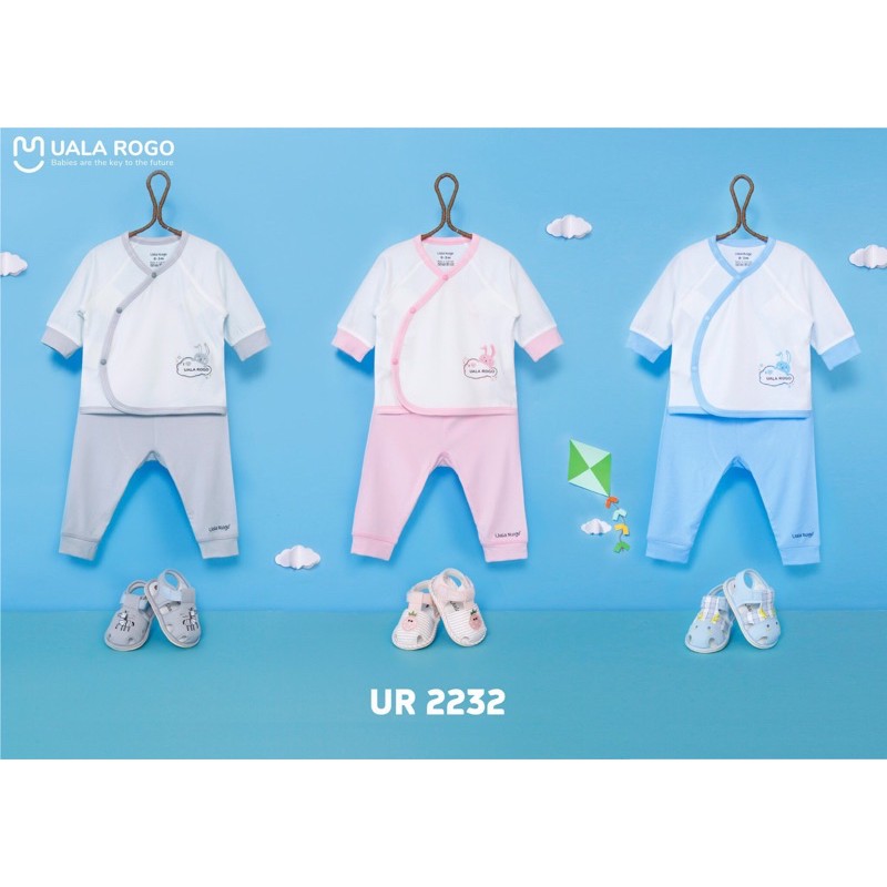 bộ dài sơ sinh cài lệch UALA ROGO (0-6m)