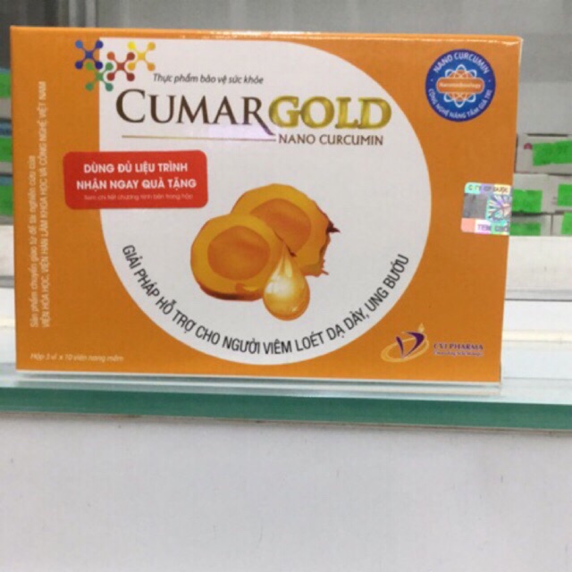 CUMAR GOLD NANO CURCUMIN  hỗ trợ viêm loét dạ dày ..... hộp 30 viên