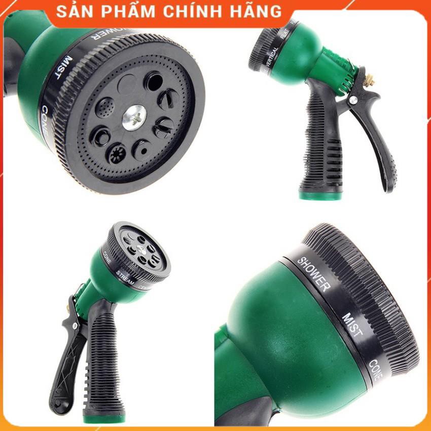 Vòi xịt rửa xe,Vòi phun nước tưới cây tăng áp thông minh 8 chế độ 815621 (cút đồng,nối đồng - dây xanh)