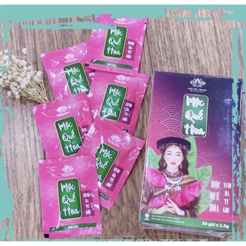 MỘC QUẾ HOA THANH NHIỆT MÁT GAN GIẢM MỤN BẠCH LINH BÁCH Y SÂM NHẤT MỘC HƯƠNG  hộp 20 gói x 2,5gr
