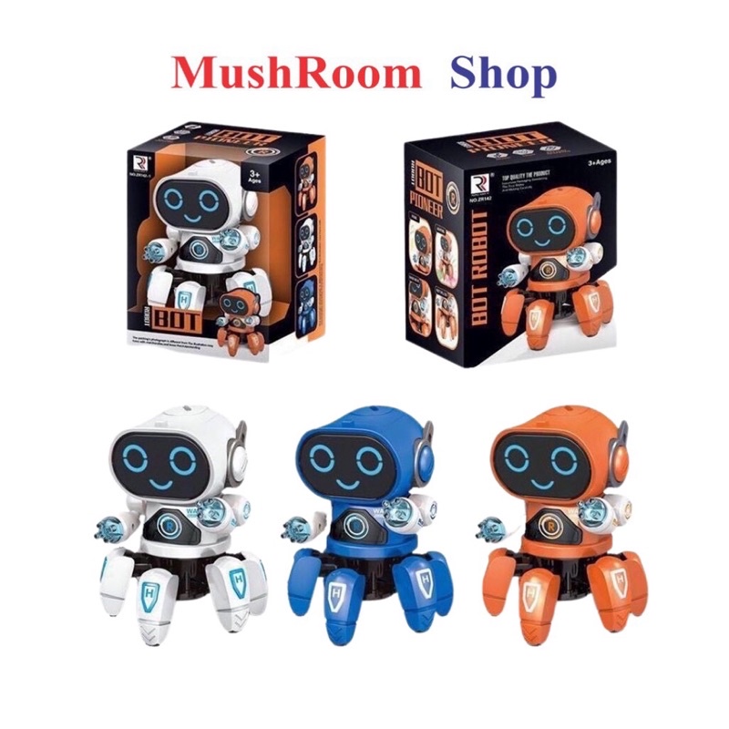 [Có Đèn Nhạc] Đồ Chơi Robot 6 Chân Nhảy Có Đèn Nhạc Cao Cấp Dành Cho Bé