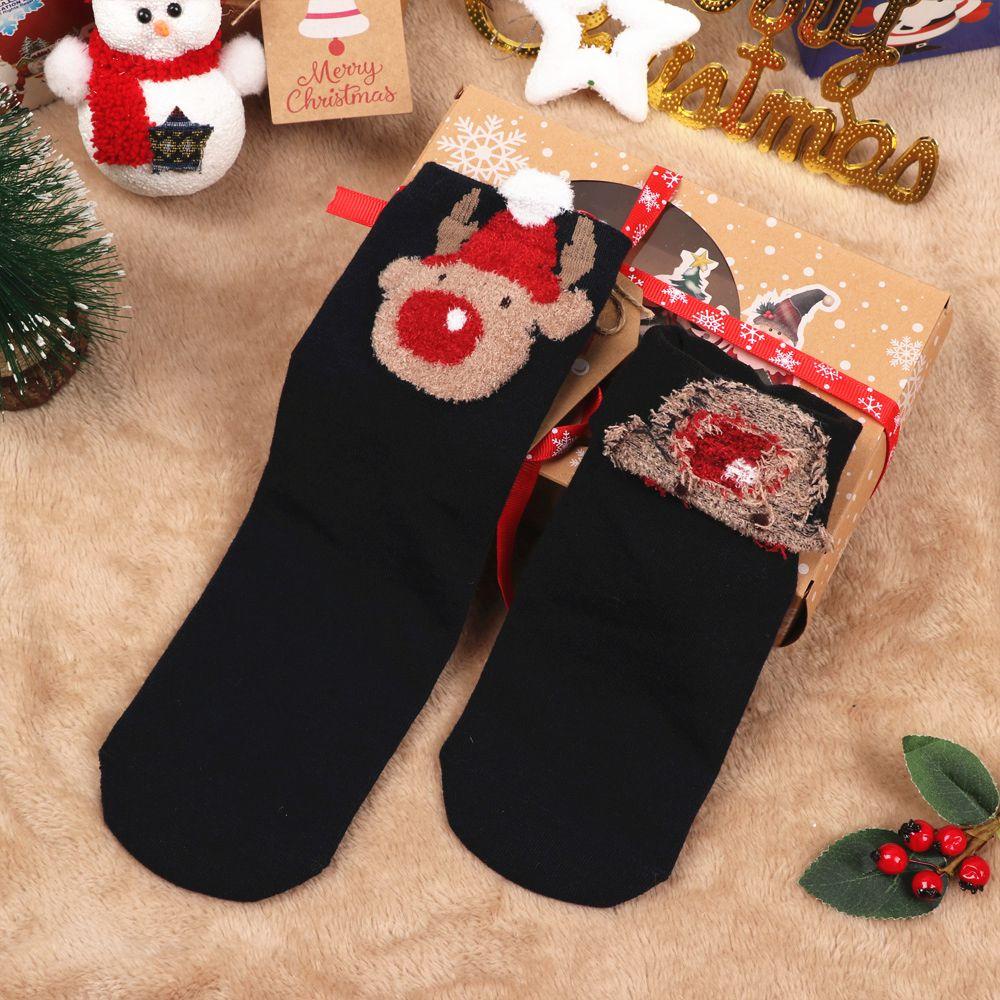 NIUYOU Tất Nữ Họa Tiết Giáng Sinh Dễ Thương