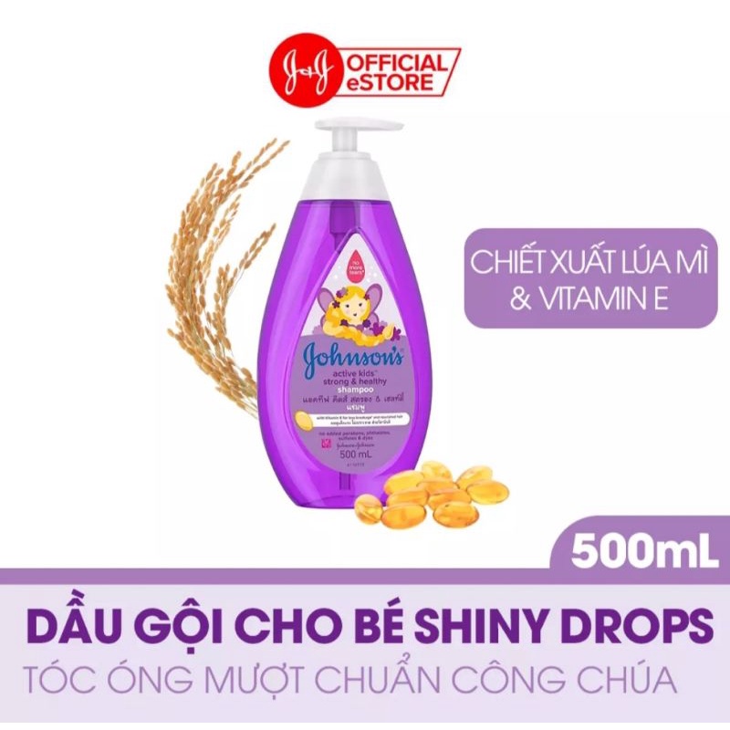 Dầu Gội Giúp Tóc Chắc Khỏe Cho Bé Gái Johnsons 500ml