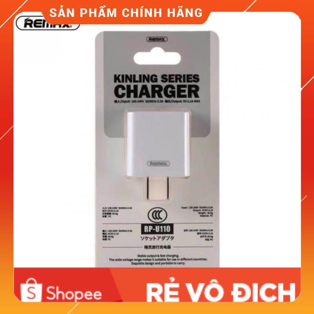 Củ sạc 2,1A Remax RPU110 dành cho Samsung, Iphone, Ipad, bảo hành chính hãng toàn quốc12 tháng