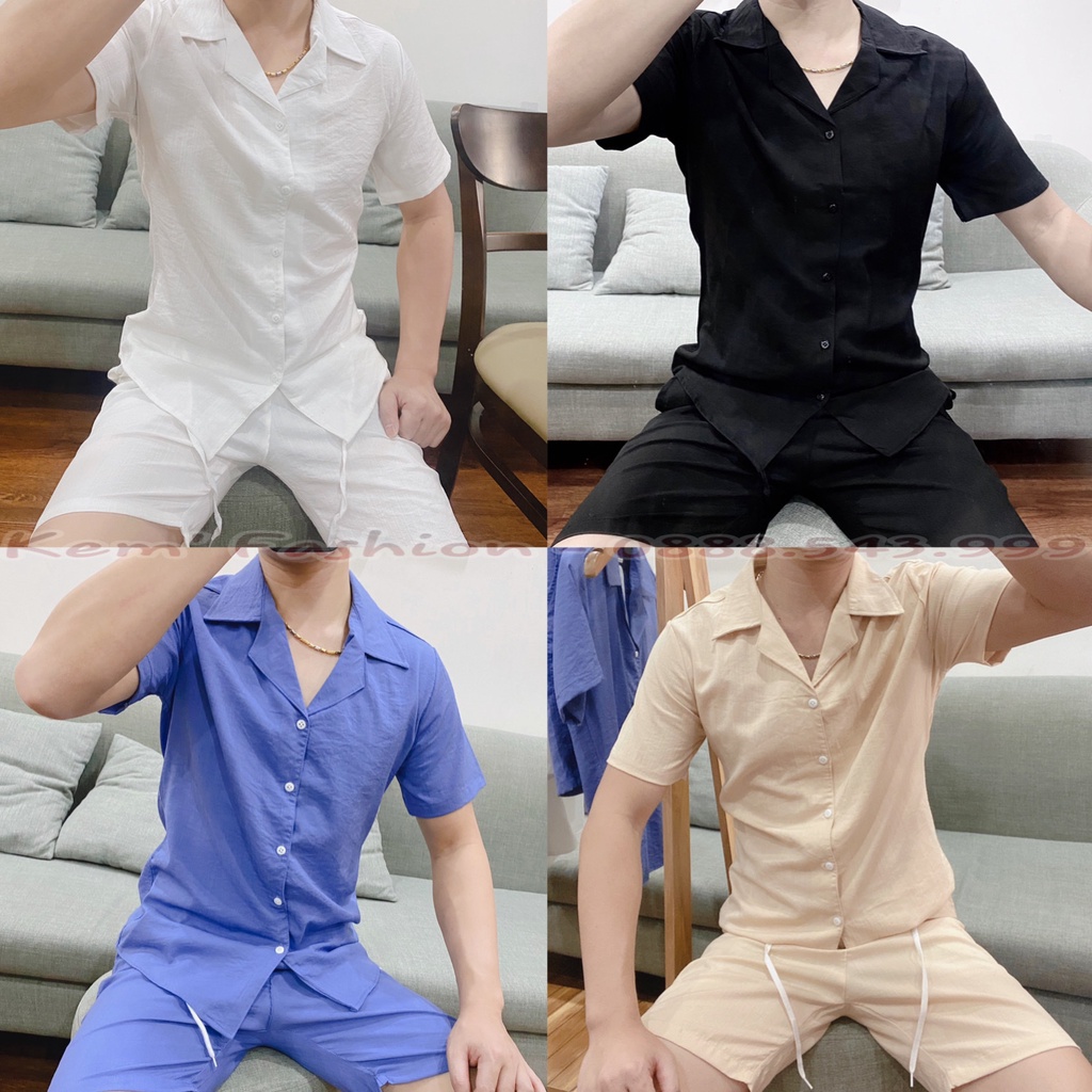 Bộ đũi nam cổ bẻ, Bộ đũi nam, Bộ quần áo đũi nam