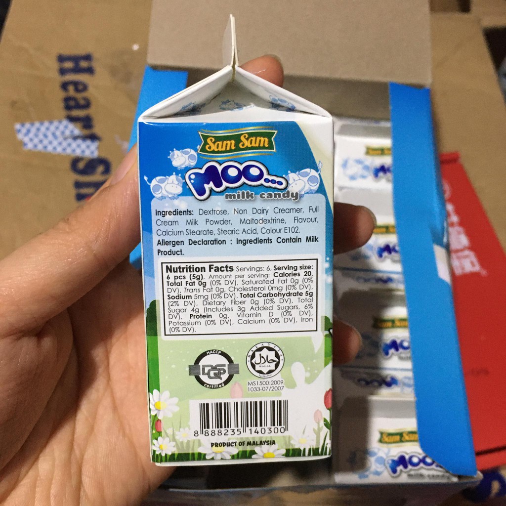 [2 vị] Kẹo sữa bò cô đặc Moo Sam Sam Malaysia 30g (vị sữa bò & vị dâu)