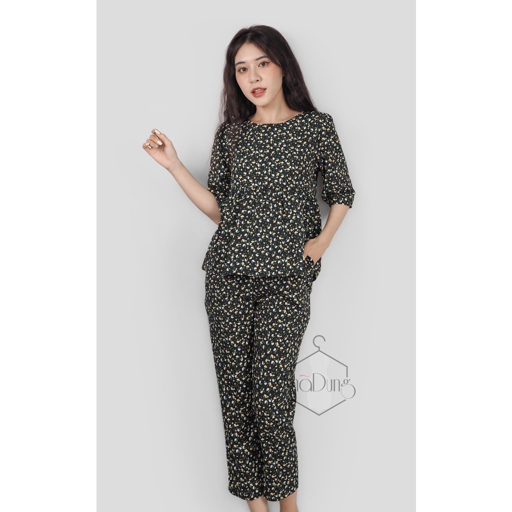 &lt;A26&gt; Đồ mặc nhà đồ ngủ nữ dài hàng thiết kế dáng babydoll dễ thương Nhã Dung Store đủ size dưới 65kg