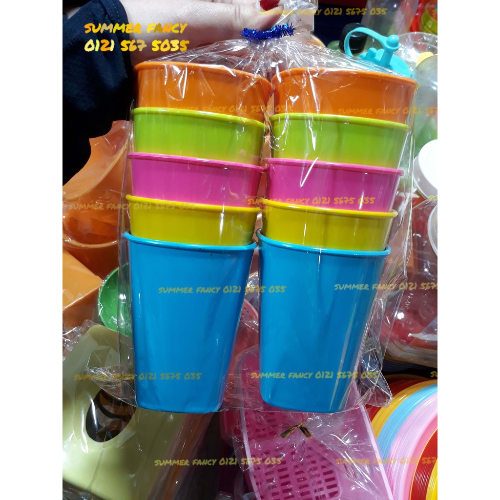 Ly vuông 7.7cm đủ màu nhựa cao cấp, ca nước cho bé, cốc nhiều màu - Plastic Mug R-L33D