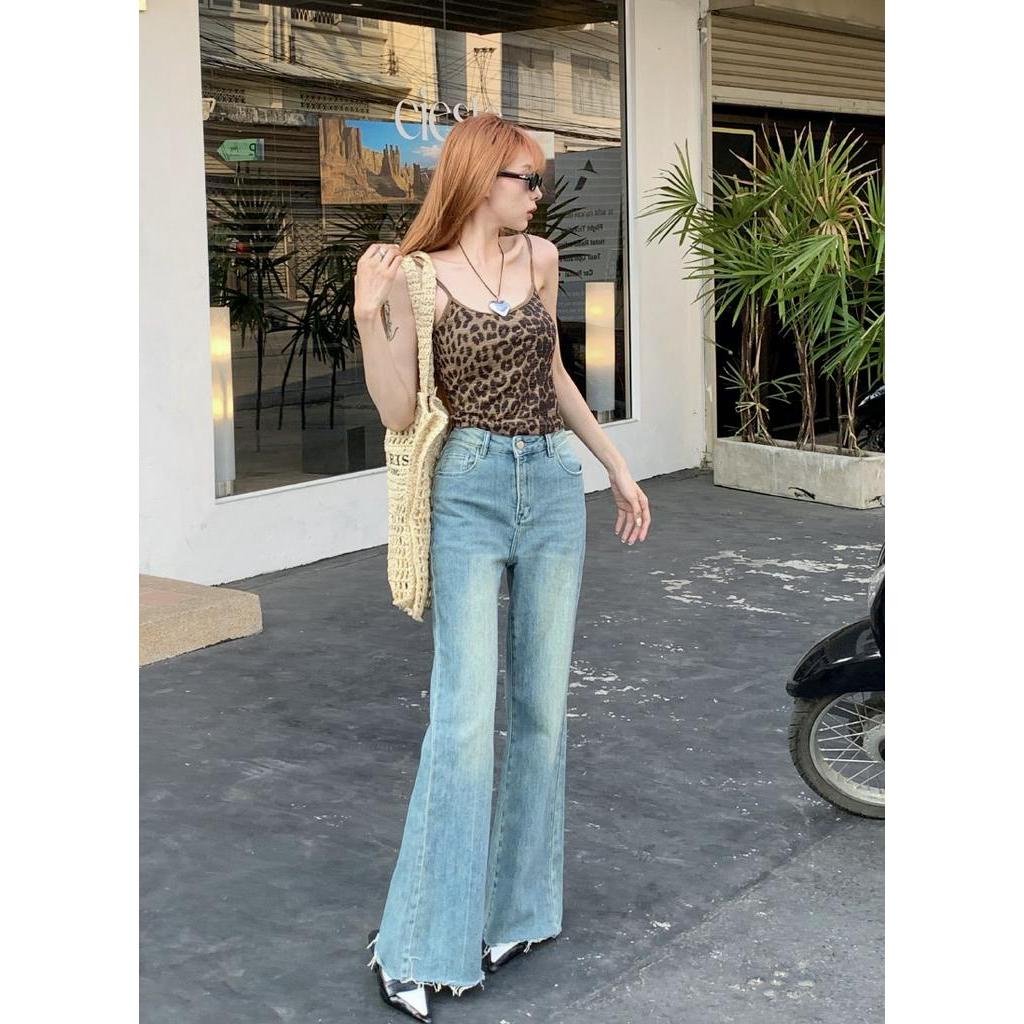 Quần Denim Ống Loe Thời Trang Dạo Phố Cá Tính 62974
