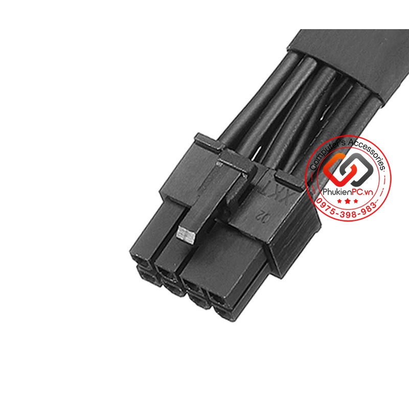 Cáp chuyển đổi nguồn 2 x 6Pin PCI-e Cái sang 8Pin PCI-e Đực, Cấp nguồn cho Card VGA Gaming 8Pin máy tính PC dây bọc lưới