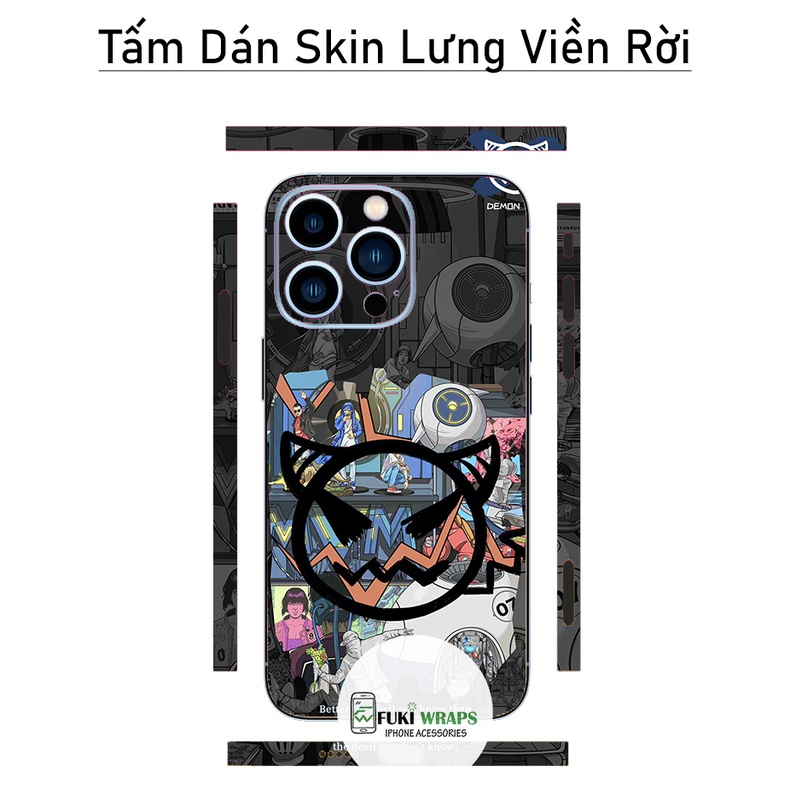 Tấm dán Skin Mặt Sau Devil FULL VIỀN Dành Cho 13prm , 12prm , 11prm , x , xsm , ip11 , ip12 , ip13 - FukiShop