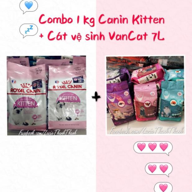 [Freeship HCM] Combo 1 kg hạt Royal Canin Kitten + Cát vệ sinh Vancat 7L