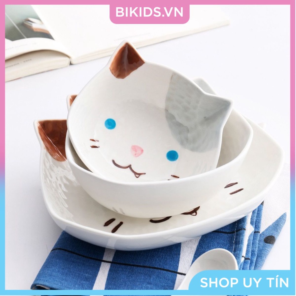Bát ăn dặm hình mèo deli 13cm