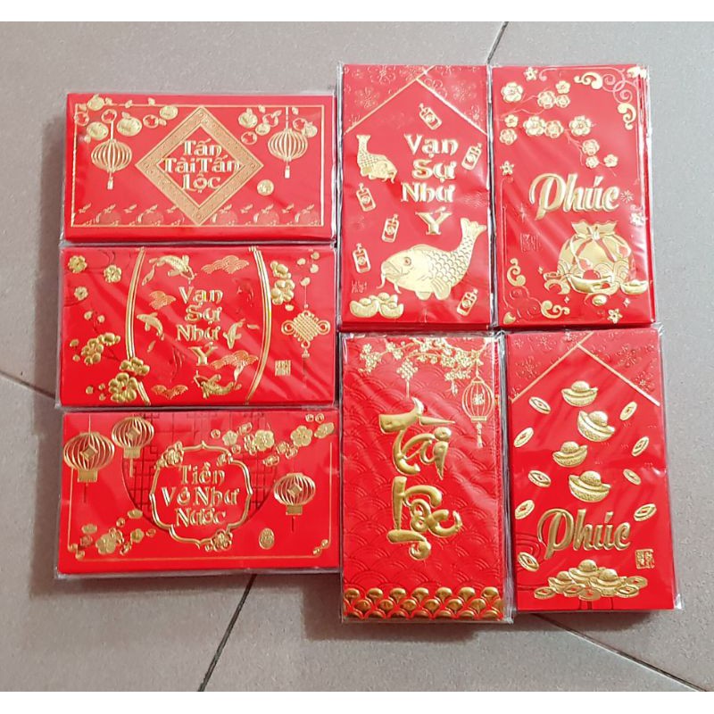 Gói 6 Bao Lì Xì tết xịn (dài 9×16cm)