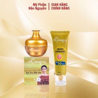 Bộ kem dưỡng da - Kem face nhân sâm kem chống nắng N Collagen Hân Nguyễn 125g - Tặng gói tẩy da chết