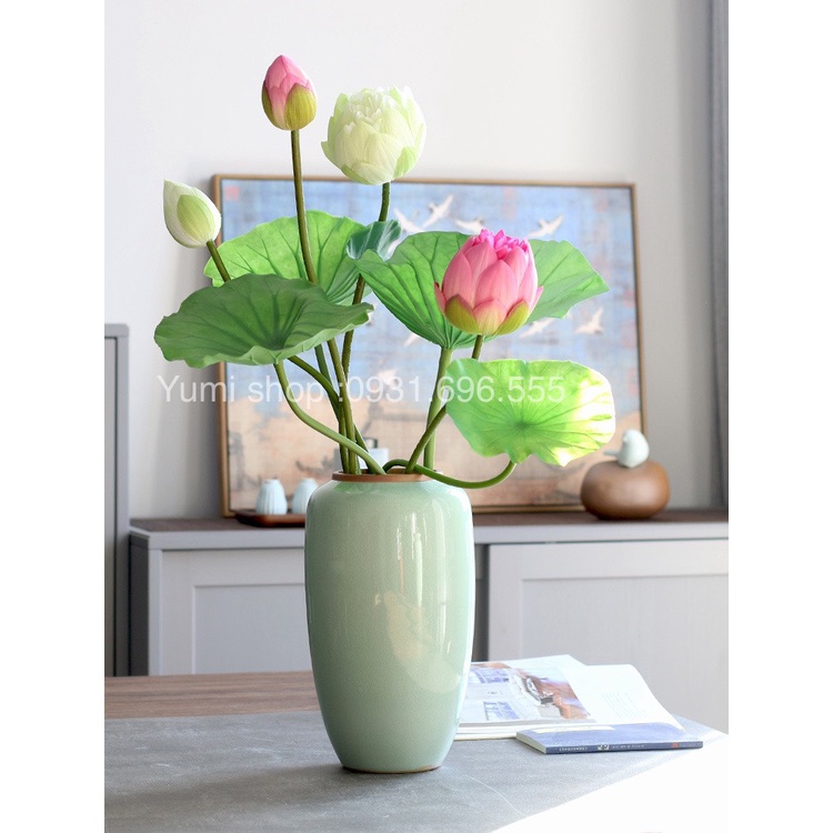Hoa sen giả - BÔNG SEN QUAN ÂM chất liệu bằng lụa đẹp cao cấp - hàng loại 1