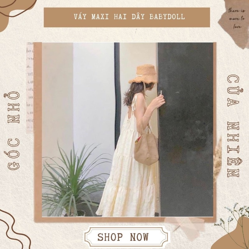 Váy Maxi Babydoll Hai Dây Màu Xanh Bơ/Hồng Neon/Be Chất Xốp Bồng (ẢNH THẬT + VIDEO)