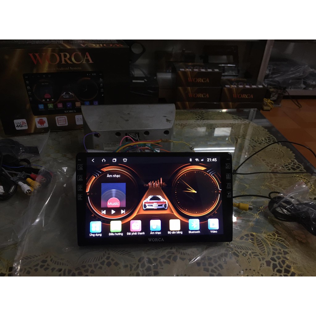 Màn hình worca android 9.1 sim 4g ram 2,32 theo xe.
