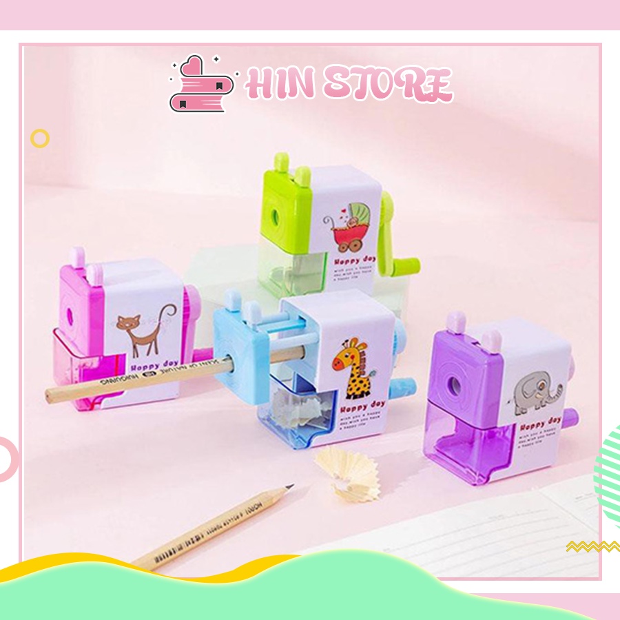 Gọt bút chì tự động quay tay cute dễ thương tiện dụng, văn phòng phẩm, đồ dùng học tập HIN GB02