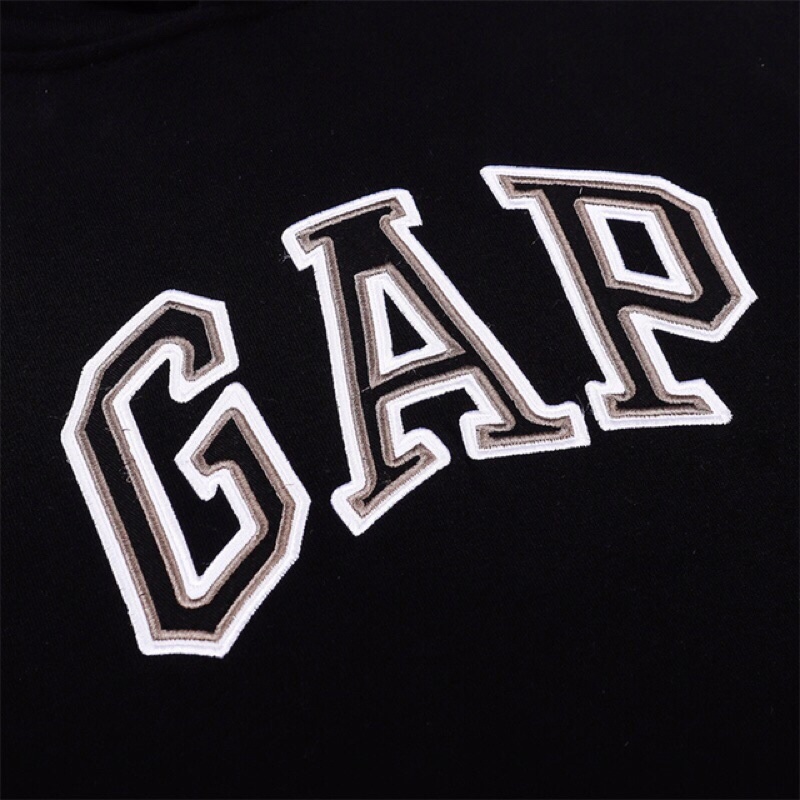 Áo khoác hoddie thêu chữ GAP dáng dài form rộng thời trang