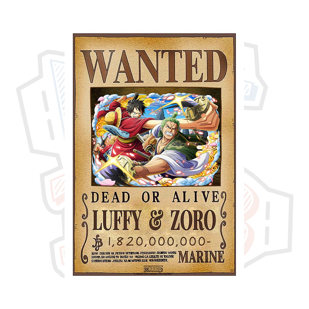 Poster truy nã Luffy &amp; Zoro ver 2  - One Piece