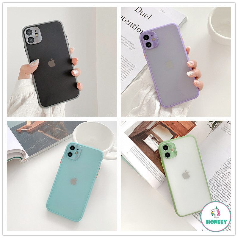 Candy Color Metal Camera Protection Transparent Soft TPU Case for IPhone 11 Pro Max X Xs Max XR 8 7 Plus SE 2020 | BigBuy360 - bigbuy360.vn