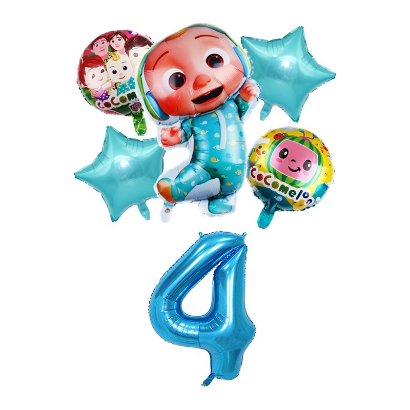 Set 6 Bong Bóng Lá Nhôm Trang Trí Tiệc Sinh Nhật Cho Bé