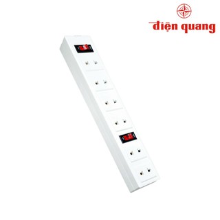 Ổ Cắm Chịu Nhiệt Điện Quang 6 Ổ + 2 Công Tắc - 2 Mét Dây