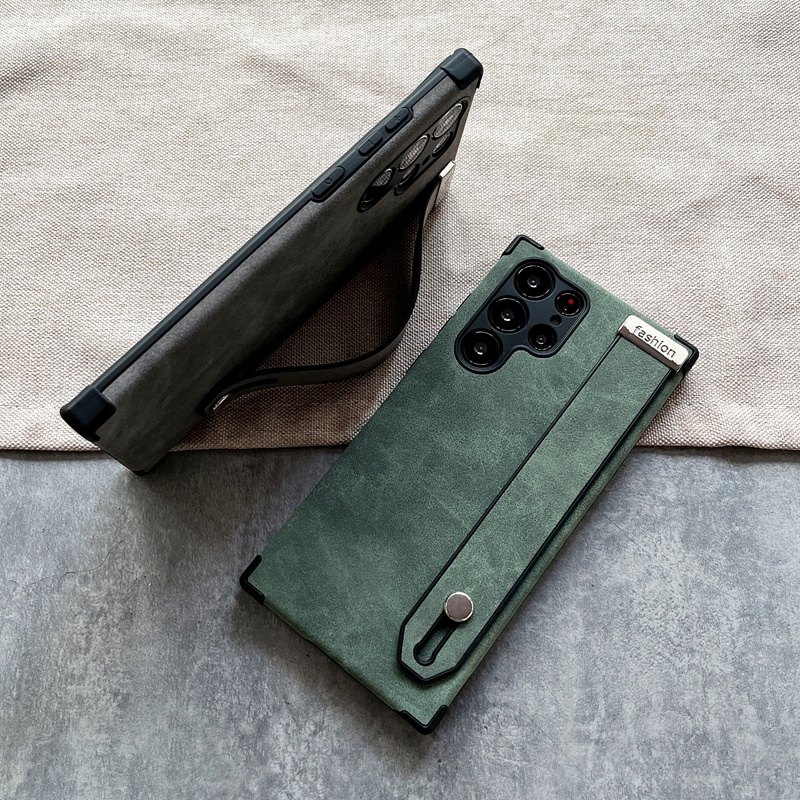 Ốp Điện Thoại Da Lộn Có Dây Đeo Cho Samsung Galaxy S22 Ultra S21 S21ultra S21FE S20FE S10Plus