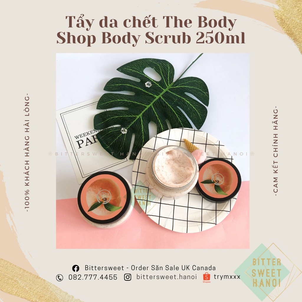 [full size / bill Anh] TẨY DA CHẾT TOÀN THÂN body scrub tẩy tế bào chết THE BODY SHOP 250ml