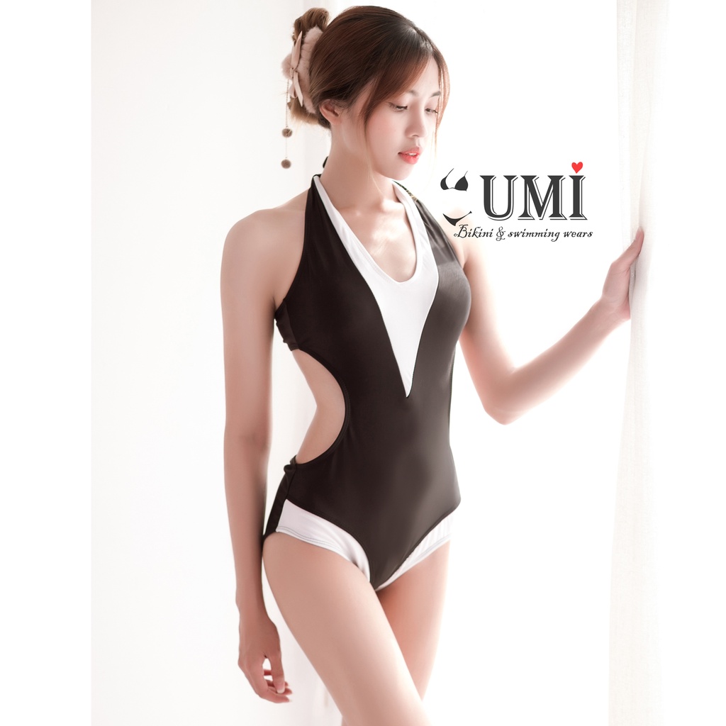 BIKINI Liền Thân Khoét Eo Phối Viền Trắng - BIKINISTORE