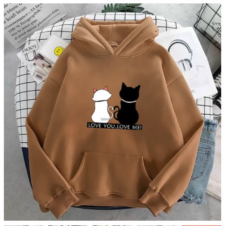 ÁO HOODIE UNISEX IN HÌNH LOVE YOU LOVE ME SIÊU CUTE