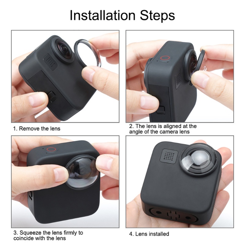 Bộ 2 Nắp Bảo Vệ Ống Kính Camera Bằng Acrylic Chống Trầy / Bụi Bẩn / Dầu Tiện Dụng Cho Max Action