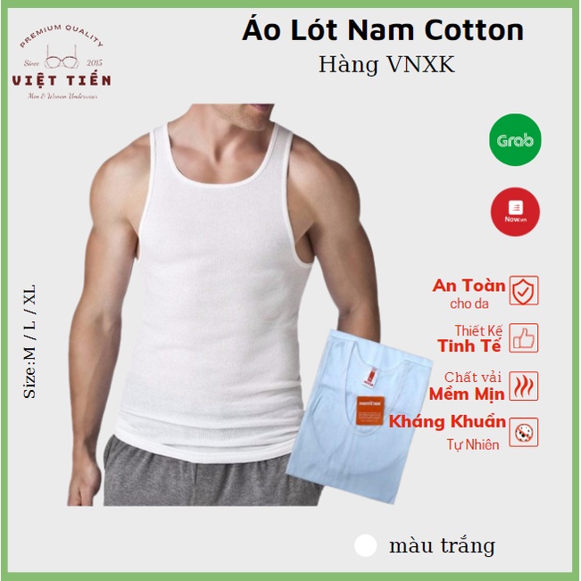 Bộ 5 áo thun ba lỗ nam thời trang hàng VNXK chất liệu cotton co giãn tốt Việt Tiến ACC50