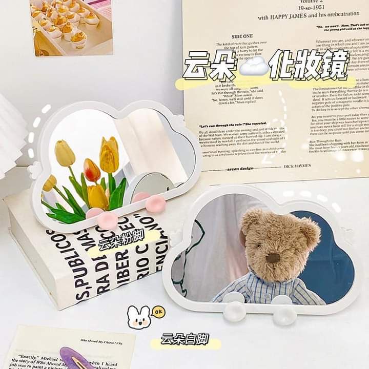 Gương để bàn, mini và các mẫu gương treo tường làm decol bàn học