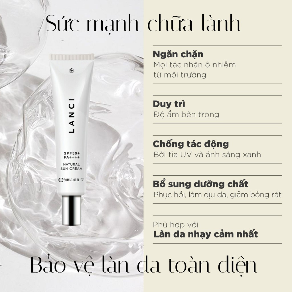 💎 [ CHÍNH HÃNG ] Kem Chống Nắng Toàn Diện LANCI Natural SunCream 30ml | BigBuy360 - bigbuy360.vn