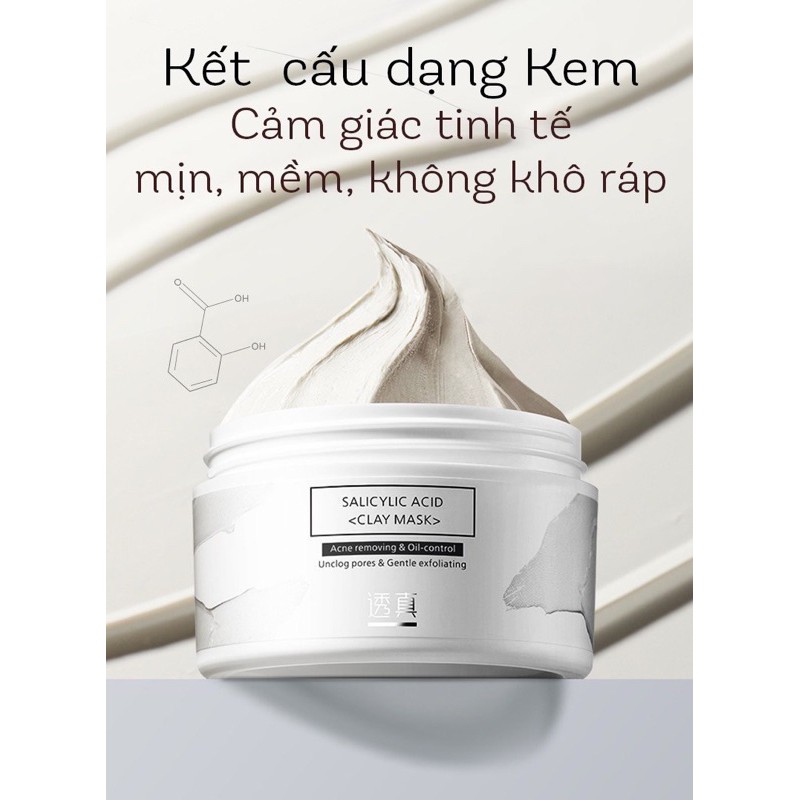 Mặt nạ đất set BHA 0.5% làm sạch sâu, giảm nhờn, giảm mụn đầu đen 110g Lucenbase