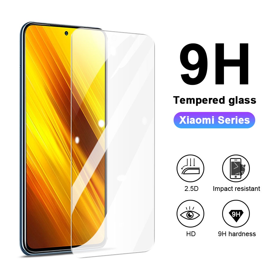 Kính Cường Lực Bảo Vệ Màn Hình Cho Xiaomi Mi 9T 10T 11T Pro 11 Lite Poco F2 F3 M3 M4 X3 X4 X5 Redmi Note 7 8 9 9S 10 10S 11 11S 12 12S 9A 9C 10C