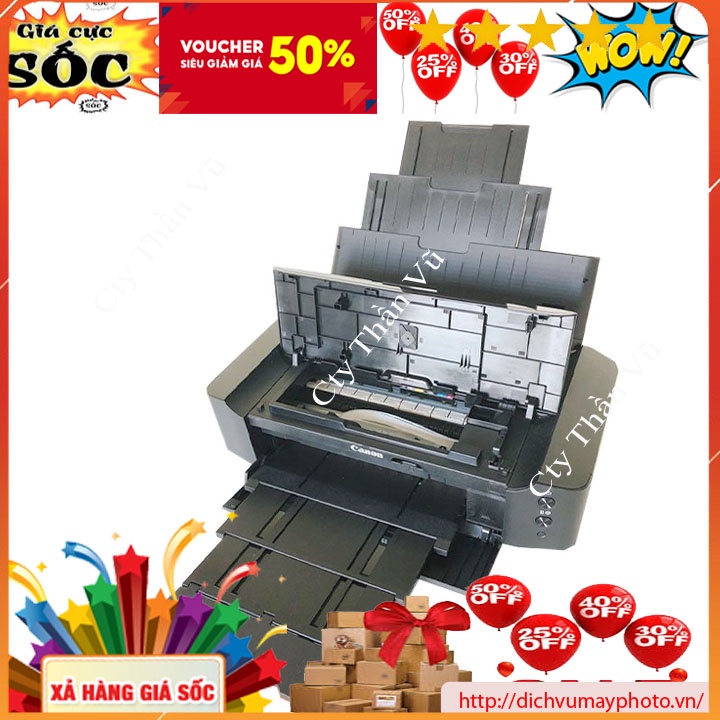 Máy in phun màu mới 100% khổ in A3 mã canon iP 8770 in đẹp máy 6 màu mực có in wifi hàng có bảo hành hỗ trợ tốt INECO