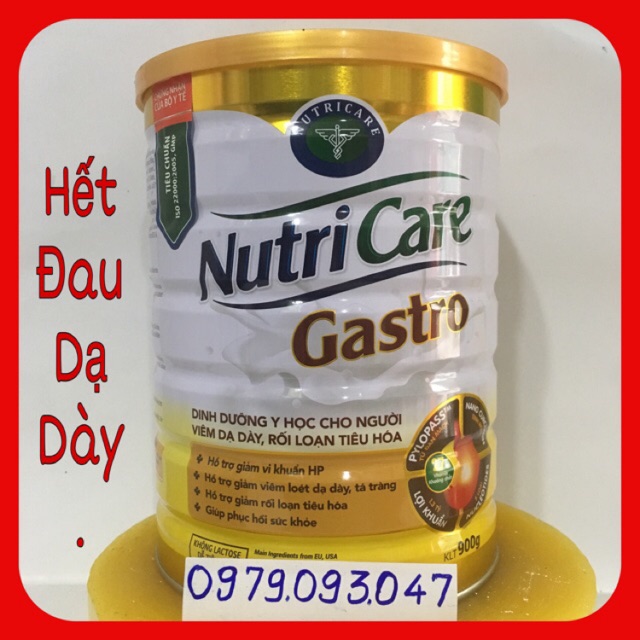 Sữa bột NutriCare Gastro - 900g ( dd. Y học cho người bị viêm dạ dày và rối loạn tiêu hoá) date: 6/2023