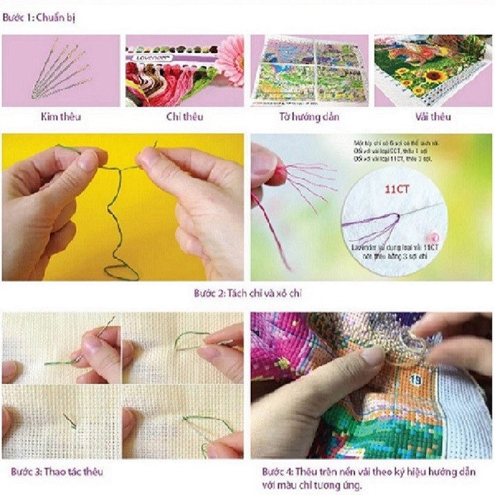 ❤SALE❤ Tranh thêu chữ thập Thuận Buồm Xuôi Gió Lv3355-3356-3357