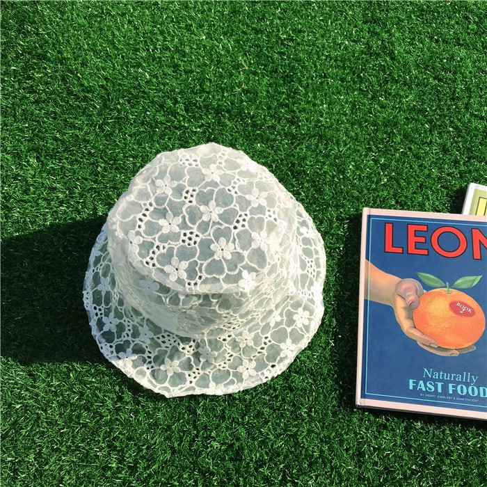 Nón Tai Bèo Phối Ren Hoa Thoáng Khí Phong Cách Hàn Quốc