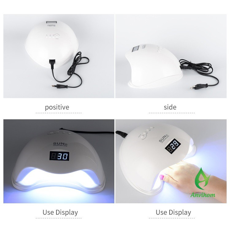MÁY HƠ GEL- MÁY SẤY MÓNG - ĐÈN SẤY MÓNG SUN 5 TEM XANH CHÍNH HÃNG 48W UV/LED DỤNG CỤ LÀM MÓNG NAIL ANVIHOM | BigBuy360 - bigbuy360.vn