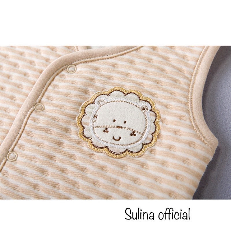 áo gile cho bé 0 3 tuổi trần bông cotton không chất tẩy nhuộm mềm mại cho bé trai bé gái mùa đông Sulina official GL01