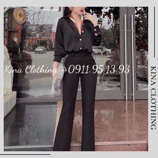 Áo sơ mi lụa nữ công sở thanh lịch A09