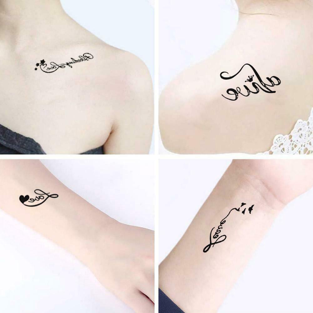 Miếng dán hình xăm tạm thời họa tiết trái tim đen độc đáo R7K9 Y8F6 S5G2 E2O6