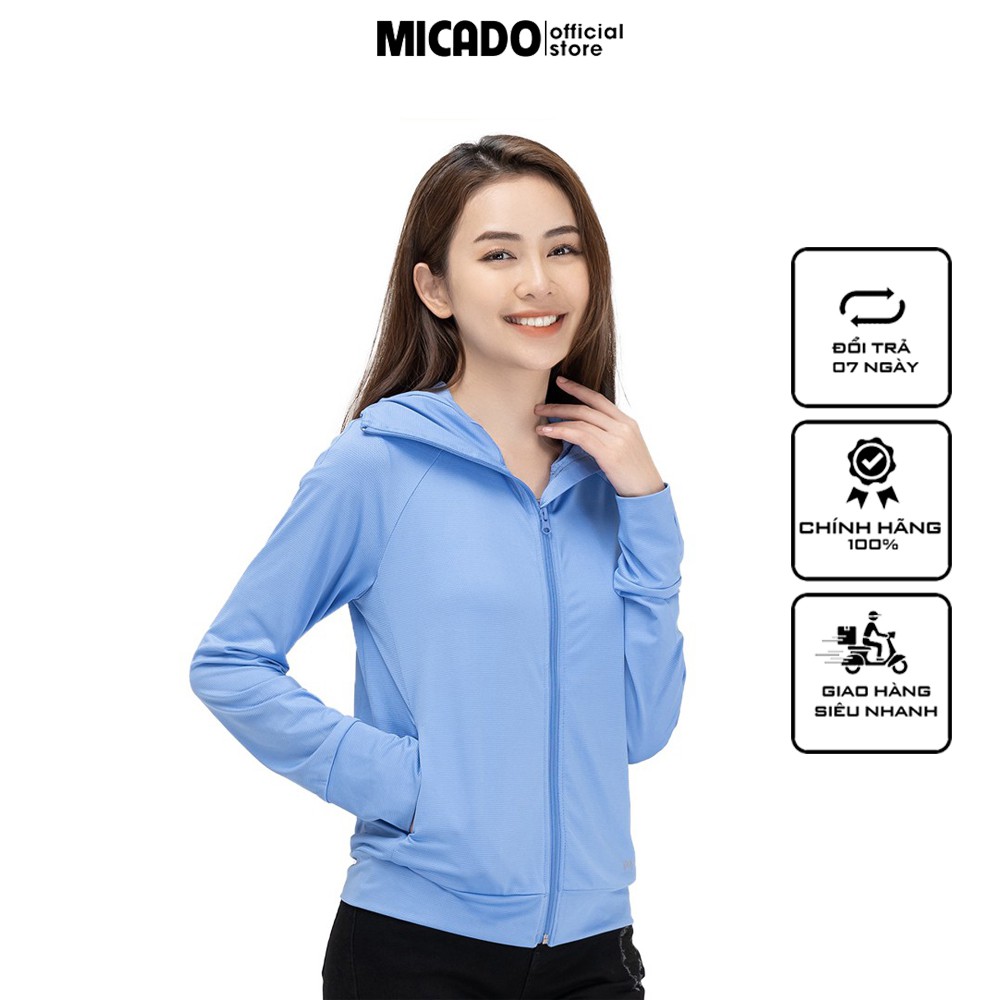 Áo chống nắng nữ thông hơi vải kim cương cao cấp Micado Bảo vệ da cản Tia UV mềm nhẹ thoáng mát thấm hút mồ hôi